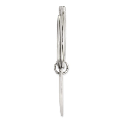 Sterling Silver Rhodium-plated Heart Key Ring