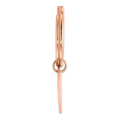 Sterling Silver Rose Gold-plated Heart Key Ring