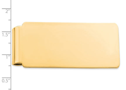 Sterling Silver Gold Plated Wide Polished Money Clip, view 2