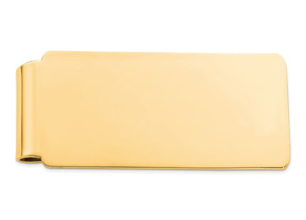 Sterling Silver Gold Plated Wide Polished Money Clip