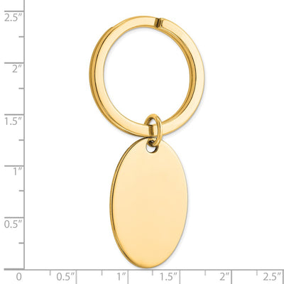 Sterling Silver Gold-plated Oval Key Ring