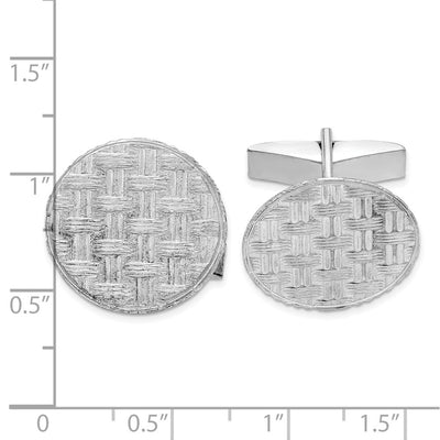 Sterling Silver Rhodium-plated Cuff Links, 20 x 20mm
