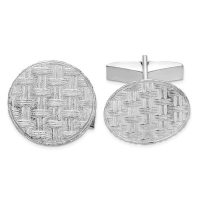 Sterling Silver Rhodium-plated Cuff Links, 20 x 20mm