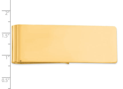 Sterling Silver Gold Plated Long Polished Money Clip, view 2