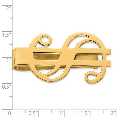 Sterling Silver Gold-plated Dollar Sign Money Clip