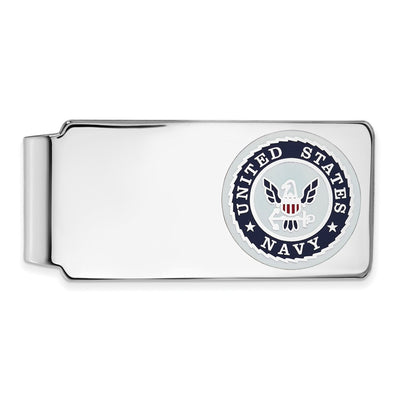 Sterling Silver Rhodium-plated U.S. Navy Money Clip