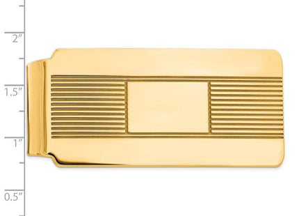 Sterling Silver Gold Plated Wide Pinstripe Money Clip, view 2