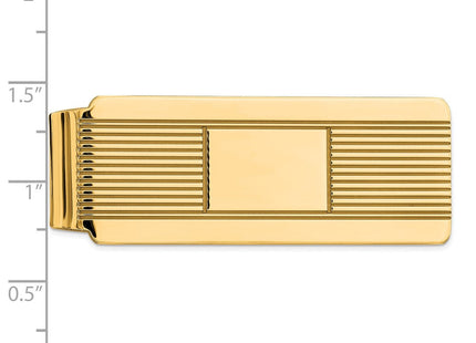Sterling Silver Gold Plated Pinstripe Money Clip, view 2