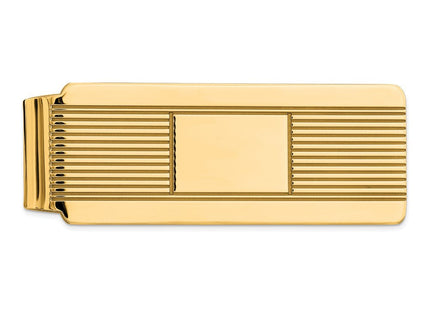 Sterling Silver Gold Plated Pinstripe Money Clip