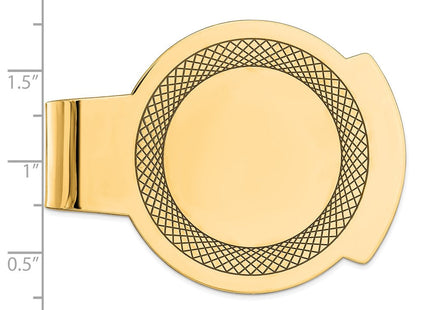 Sterling Silver Gold Plated Round Money Clip, view 2