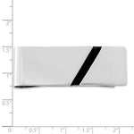 Sterling Silver Rhodium-plated Black Enameled Money Clip view 2