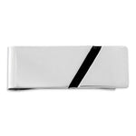 Sterling Silver Rhodium-plated Black Enameled Money Clip view 1