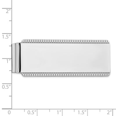 Sterling Silver Rhodium-plated Satin Front Satin Back Money Clip