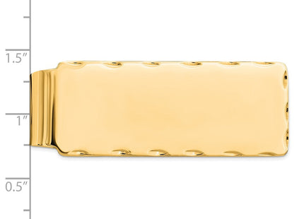 Sterling Silver Gold Plated Diamond Cut Edge Money Clip, view 2