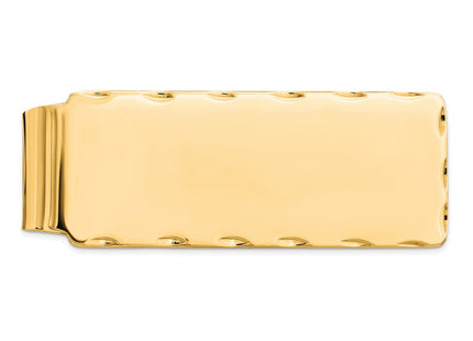 Sterling Silver Gold Plated Diamond Cut Edge Money Clip