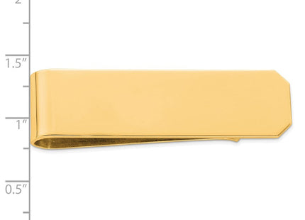 Sterling Silver Gold Plated Angled End Money Clip, view 2