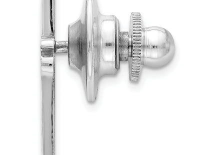 Sterling Silver Rhodium-plated Jesus Cross Tie Tac