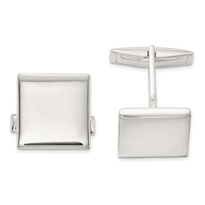 Sterling Silver Polished Square Cuff Links