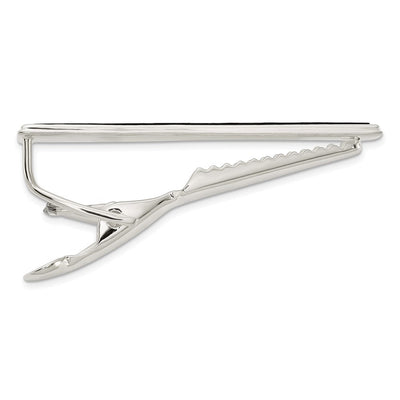 Sterling Silver Polished Onyx Tie Bar, 42 x 6.4mm