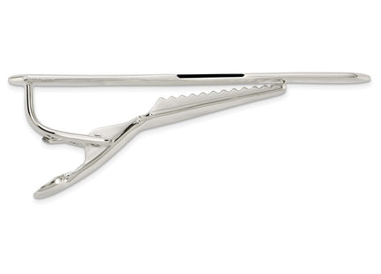 Sterling silver onyx tie tacs / tie bar, alternate view