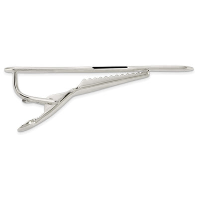 Sterling Silver Polished Onyx Tie Bar, 54.4 x 5.8mm