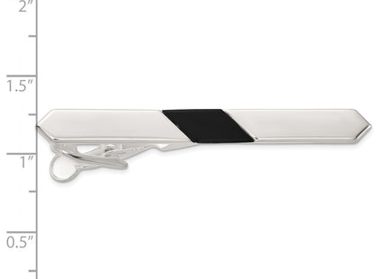 Sterling silver onyx tie tacs / tie bar, another view
