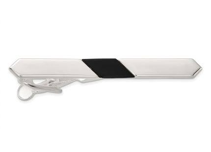 Sterling silver onyx tie tacs / tie bar