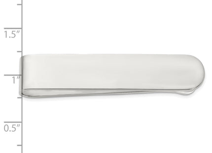 Sterling Silver Rhodium-plated Polished Money Clip (Style QQ663)