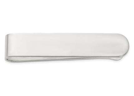 Sterling Silver Rhodium-plated Polished Money Clip (Style QQ663)
