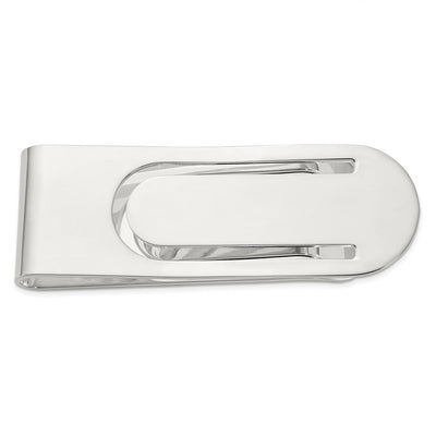 Sterling Silver Rhodium-plated Polished Money Clip, 61 x 21.5mm