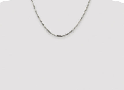 Sterling Silver Rhodium-plated D/C Square Franco Chain (Style QQF060R-18)