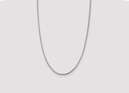 Sterling Silver Rhodium-plated D/C Square Franco Chain (Style QQF060R-26)