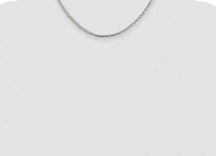 Sterling Silver Rhodium-plated D/C Square Franco Chain (Style QQF080R-16)