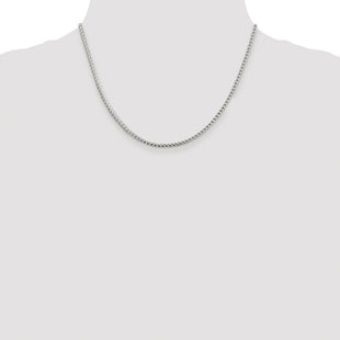 Sterling Silver Rhodium-plated D/C Square Franco Chain (Style QQF080R-18)