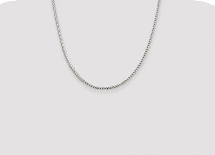 Sterling Silver Rhodium-plated D/C Square Franco Chain (Style QQF080R-20)