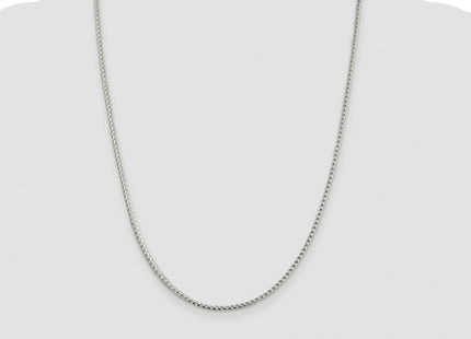 Sterling Silver Rhodium-plated D/C Square Franco Chain (Style QQF080R-24)