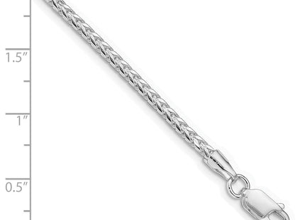 Sterling Silver Rhodium-plated D/C Square Franco Chain (Style QQF080R-8)