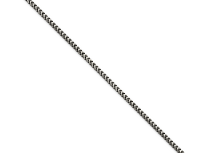 Sterling Silver Antiqued D/C Square Franco Chain