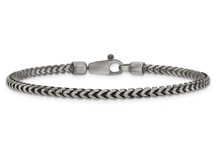 Sterling Silver Antiqued D/C Square Franco Chain