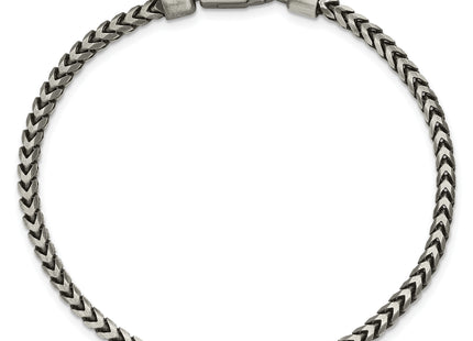 Sterling Silver Antiqued D/C Square Franco Chain