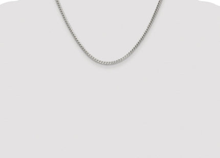 Sterling Silver Rhodium-plated D/C Square Franco Chain (Style QQF100R-18)