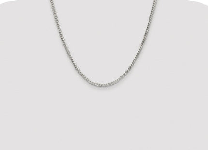 Sterling Silver Rhodium-plated D/C Square Franco Chain (Style QQF100R-20)