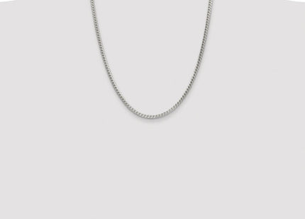 Sterling Silver Rhodium-plated D/C Square Franco Chain (Style QQF100R-22)