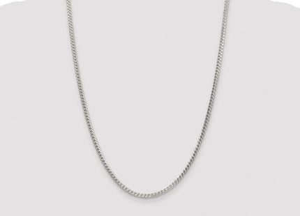 Sterling Silver Rhodium-plated D/C Square Franco Chain (Style QQF100R-24)
