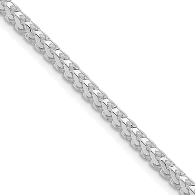 Sterling Silver Rhodium-plated D/C Square Franco Chain, 16 x 3mm