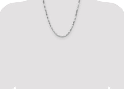 Sterling Silver Rhodium-plated D/C Square Franco Chain (Style QQF120R-22)