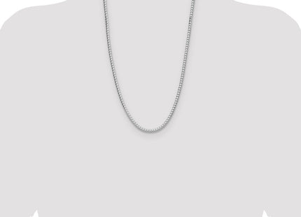 Sterling Silver Rhodium-plated D/C Square Franco Chain (Style QQF120R-26)