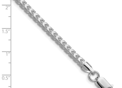 Sterling Silver Rhodium-plated D/C Square Franco Bracelet