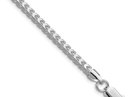 Sterling Silver Rhodium-plated D/C Square Franco Chain (Style QQF120R-8)