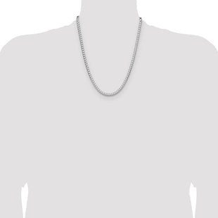 Sterling Silver Rhodium-plated D/C Square Franco Chain (Style QQF140R-22)
